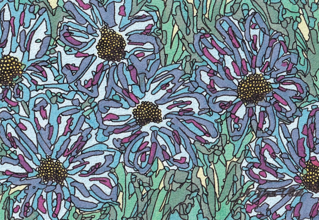 Notecard Blue Sky Dahlia