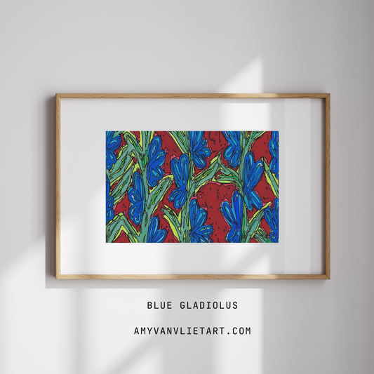 Fine Art Print Blue Gladiolus