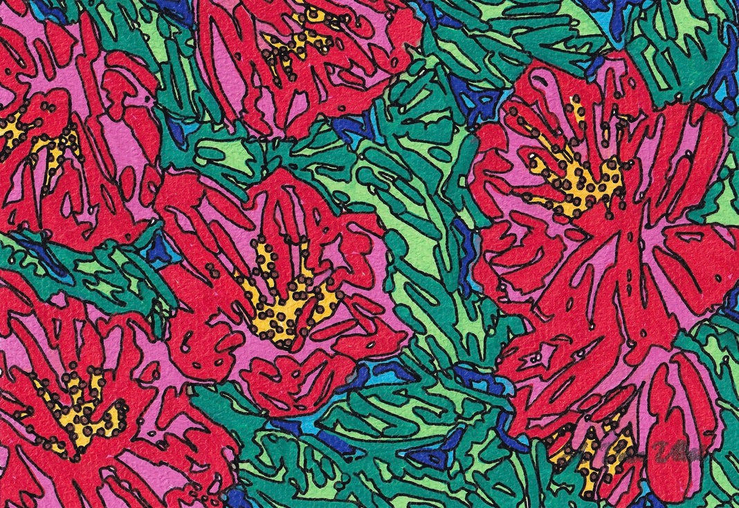 Notecard Crimson Dahlia