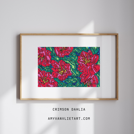 Fine Arts Print Crimson Dahlia