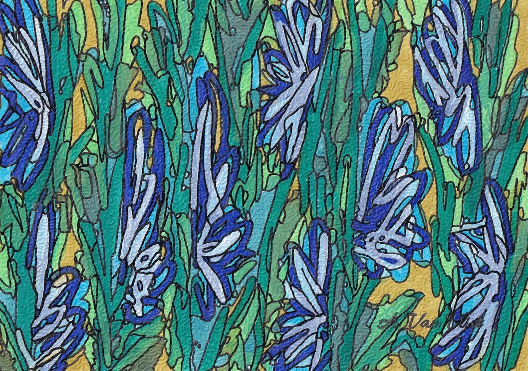 Notecard Sky Blue Gladiolus