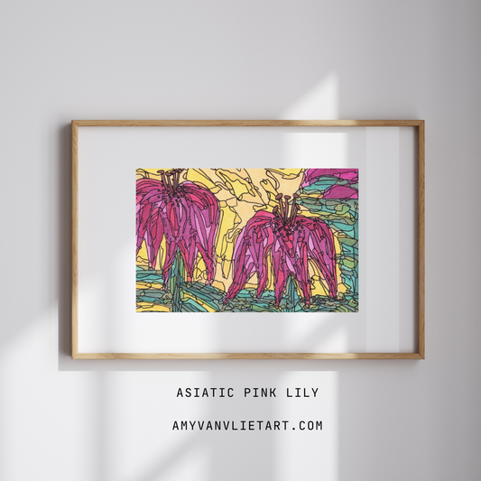 Fine Art Print Asiatic Pink Lilies