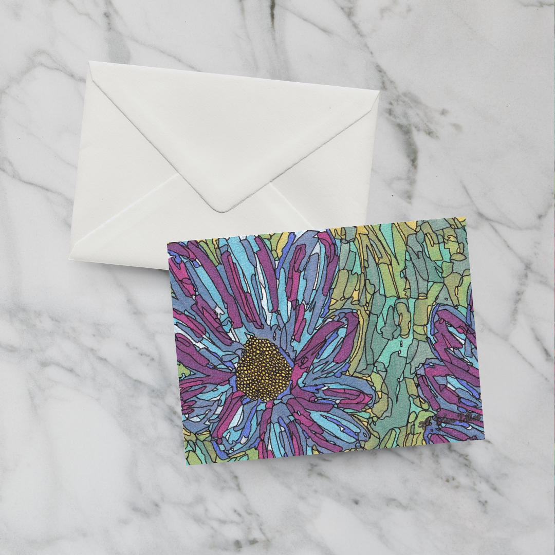 Notecard Blue Coneflower