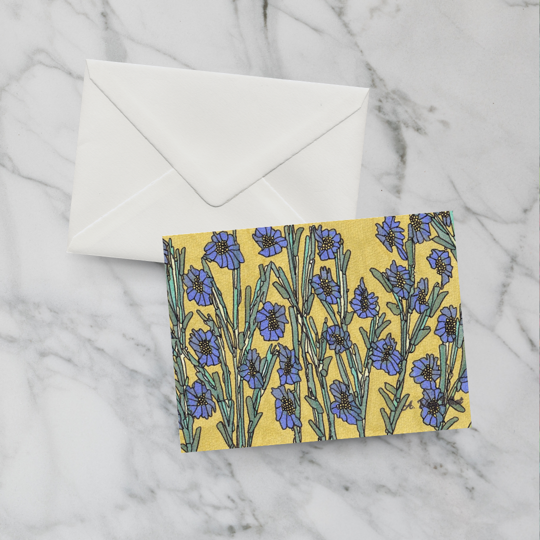 Notecard Blue Delphiniums