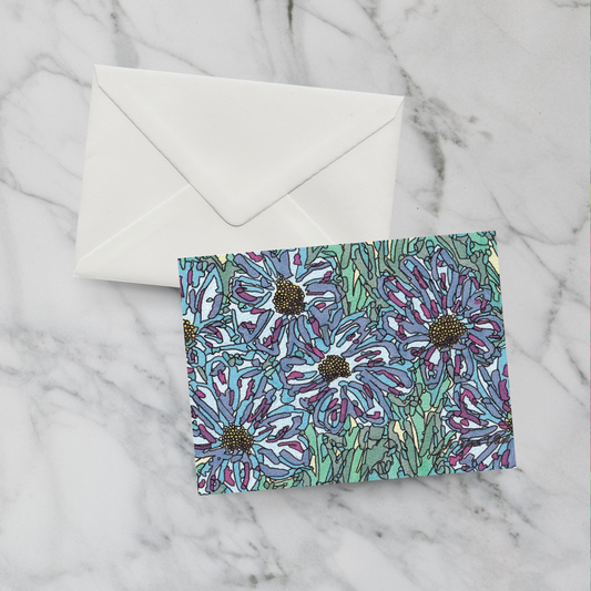 Notecard Blue Sky Dahlia