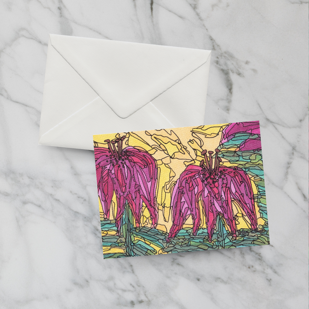 Notecard Asiatic Pink Lilies