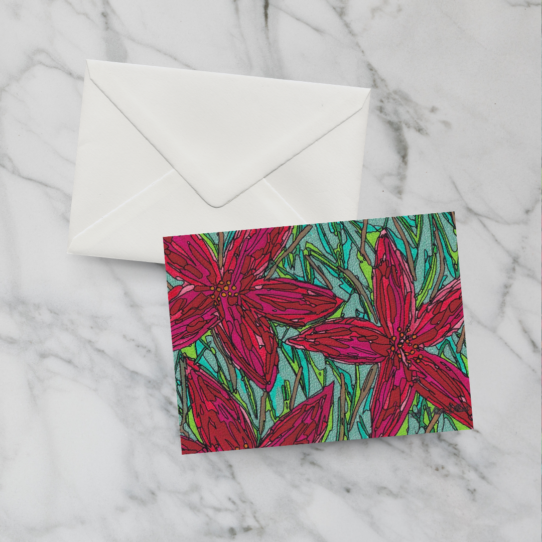 Notecard Asiatic Red Lilies