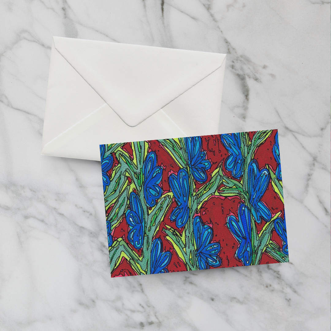 Notecard Blue Gladiolus