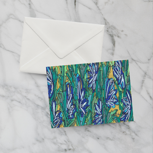 Notecard Sky Blue Gladiolus